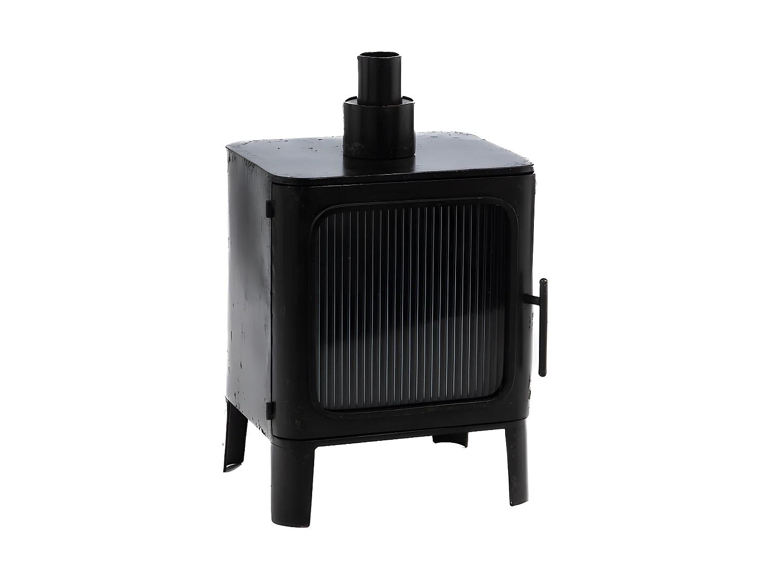 Cheminée bout de canapé noire