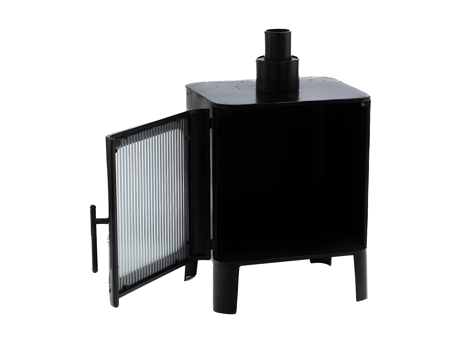 Cheminée bout de canapé noire