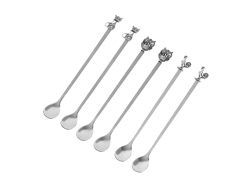 Set de 6 cuillières à cocktail assorties