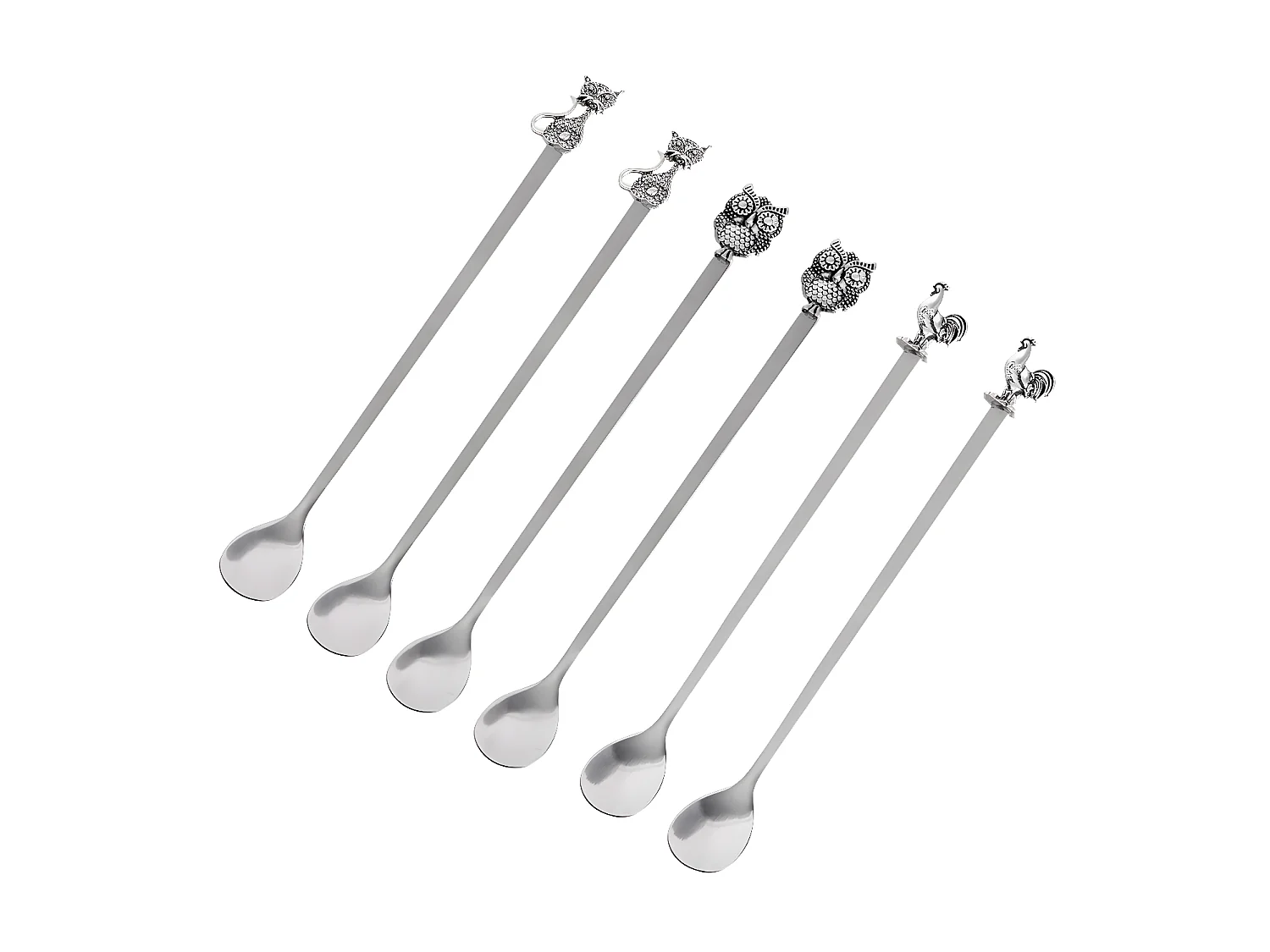 Set de 6 cuillières à cocktail assorties