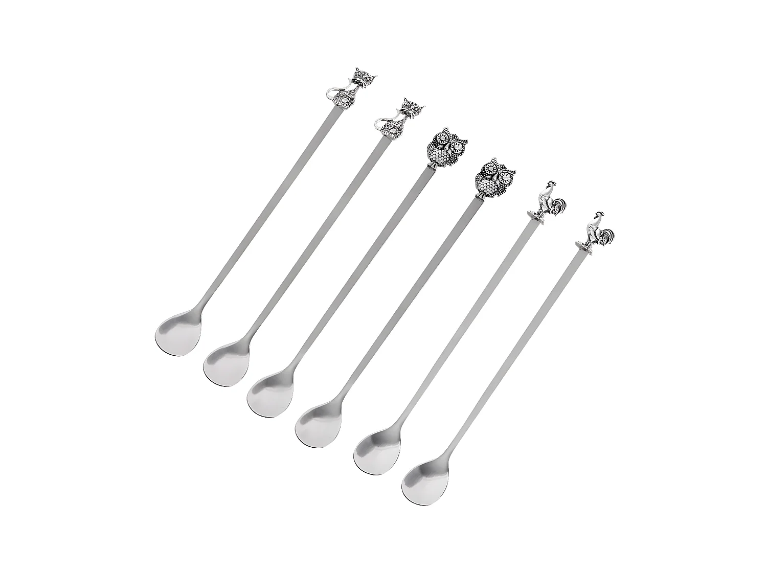 Set de 6 cuillières à cocktail assorties