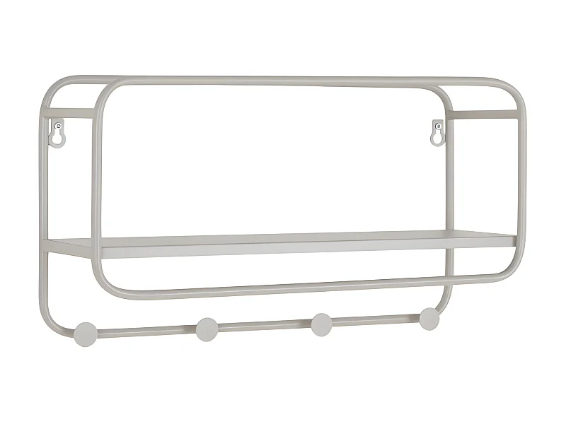 Feira - Porte-manteaux 4 crochets en métal - Couleur : Gris