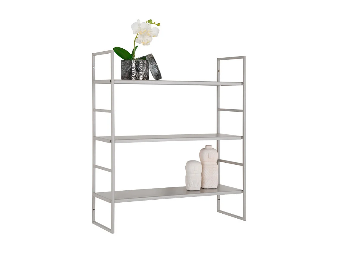 Beja Shelves - Estantes, acero, gris frío, 3 estantes, 48x17x55 cm
