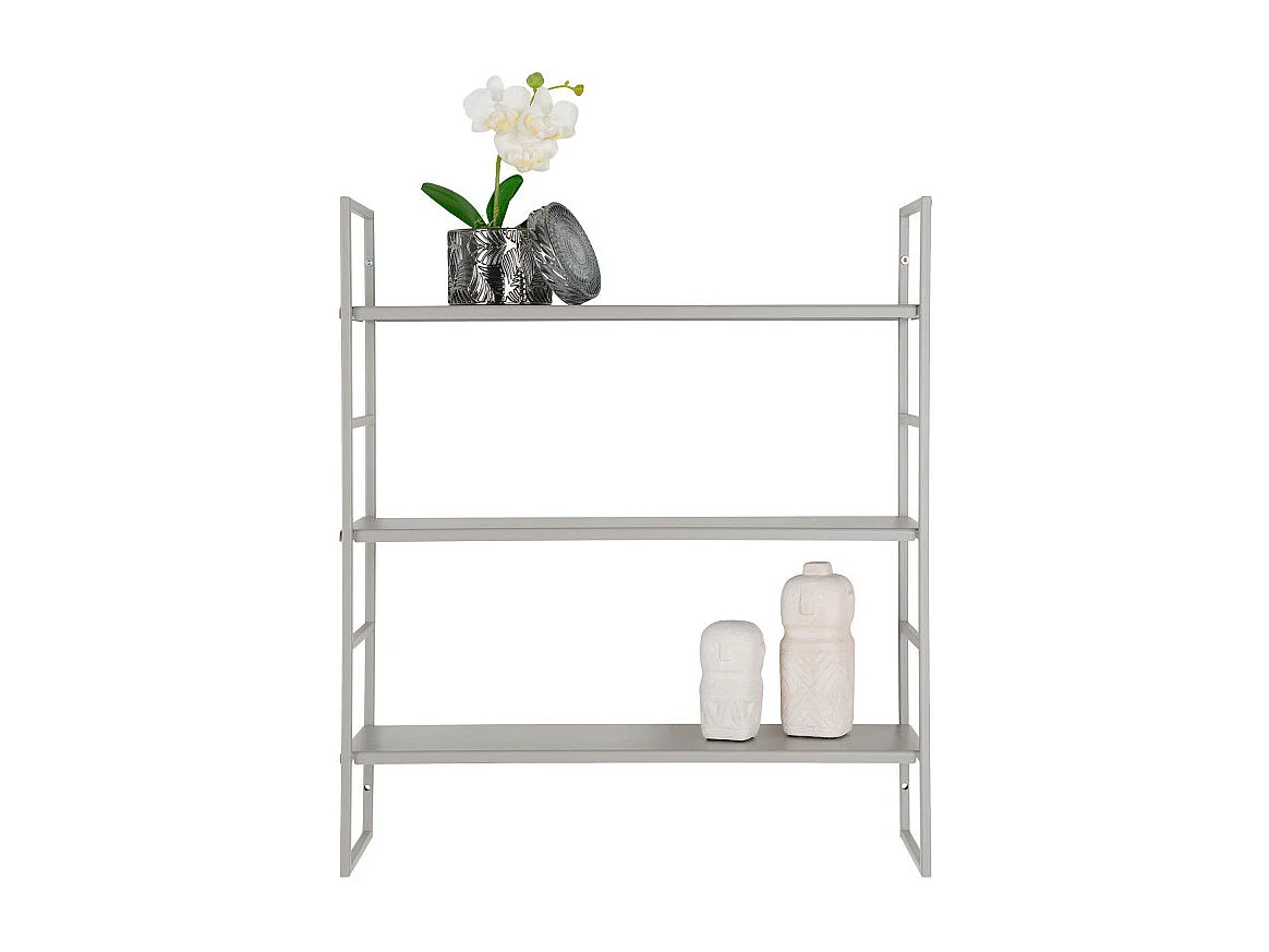 Beja Shelves - Estantes, acero, gris frío, 3 estantes, 48x17x55 cm