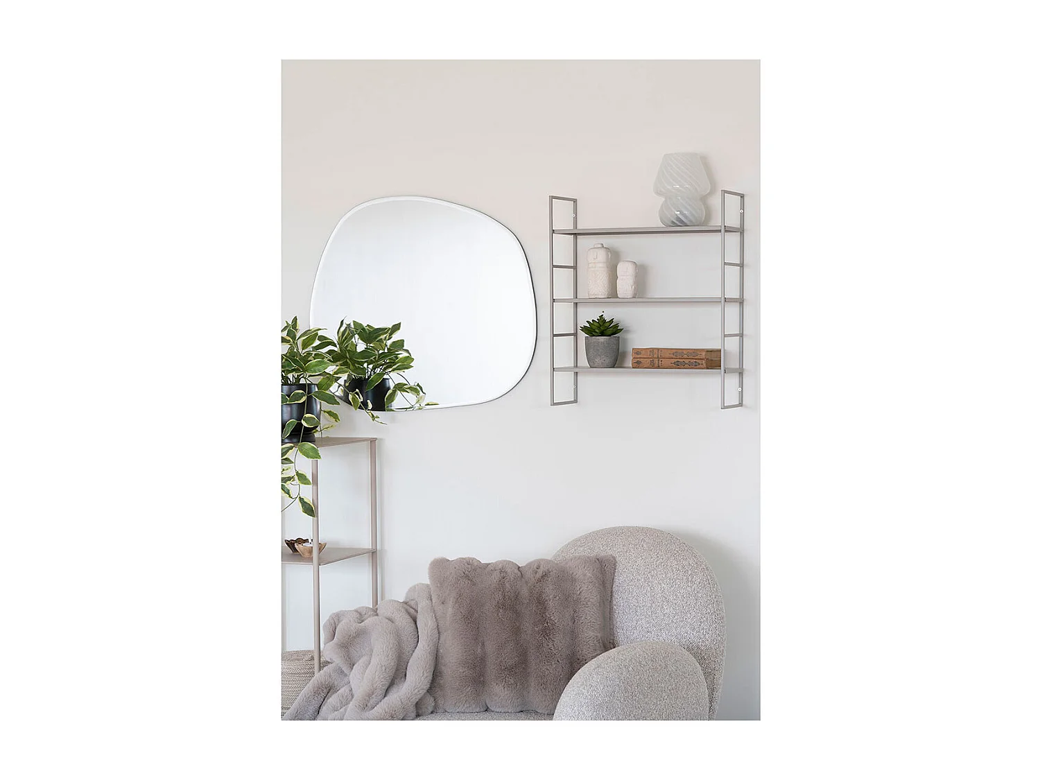 Beja Shelves - Estantes, acero, gris frío, 3 estantes, 48x17x55 cm