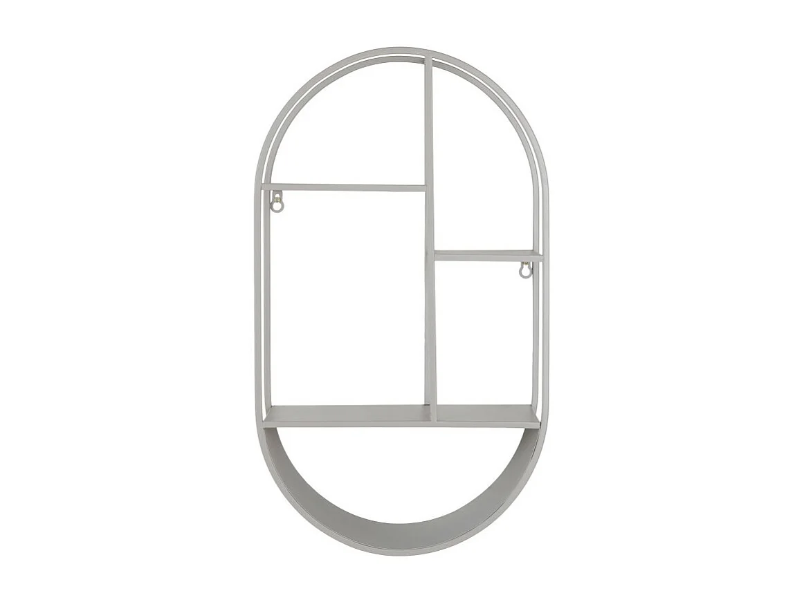 Feira - Étagère murale ovale en métal - Couleur : Gris