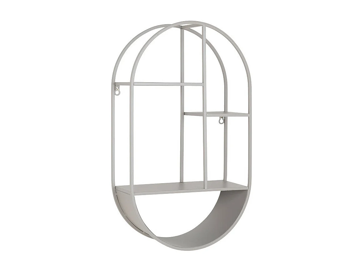 Feira - Étagère murale ovale en métal - Couleur : Gris