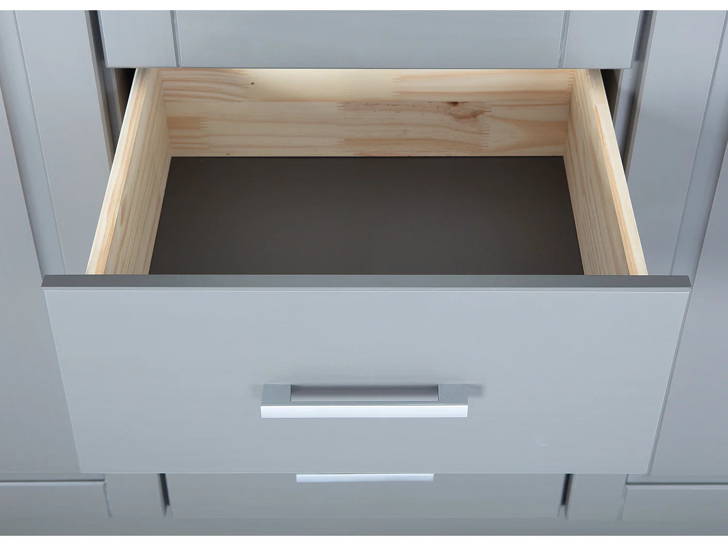 Armoire 3 Portes & 3 Tiroirs "Grada" 190cm Gris