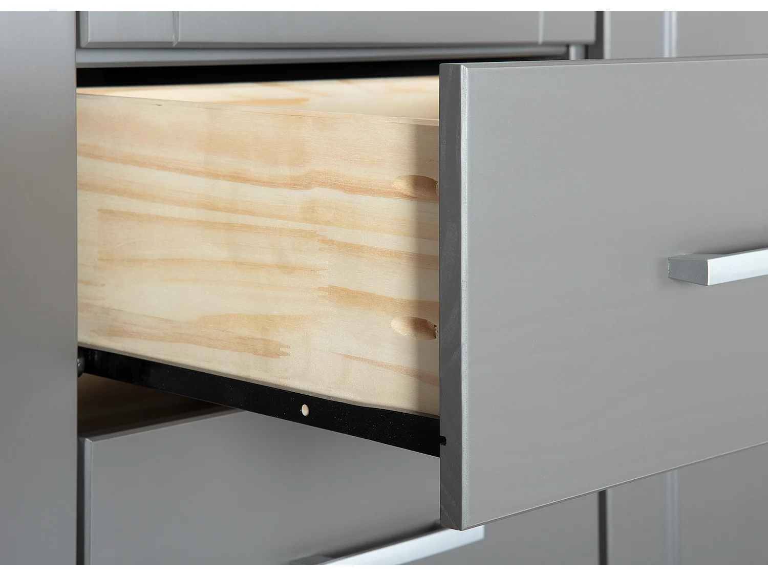 Armoire 3 Portes & 3 Tiroirs "Grada" 190cm Gris