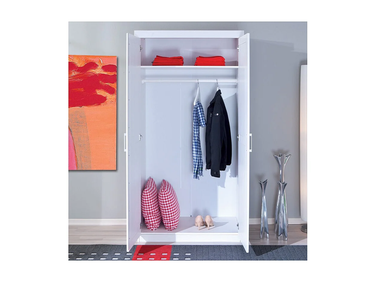Armoire Penderie 2 Portes "Angel" 190cm Blanc