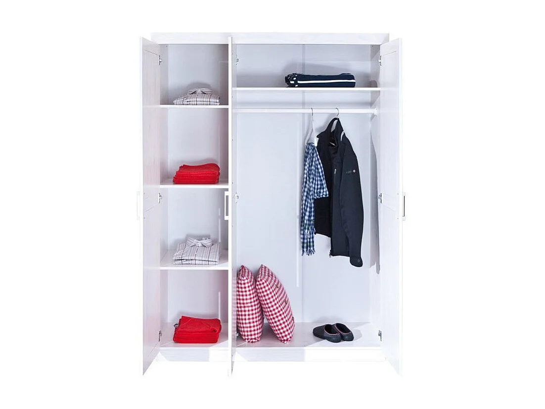 Armoire 3 Portes Bois Massif "Angel" 190cm Blanc