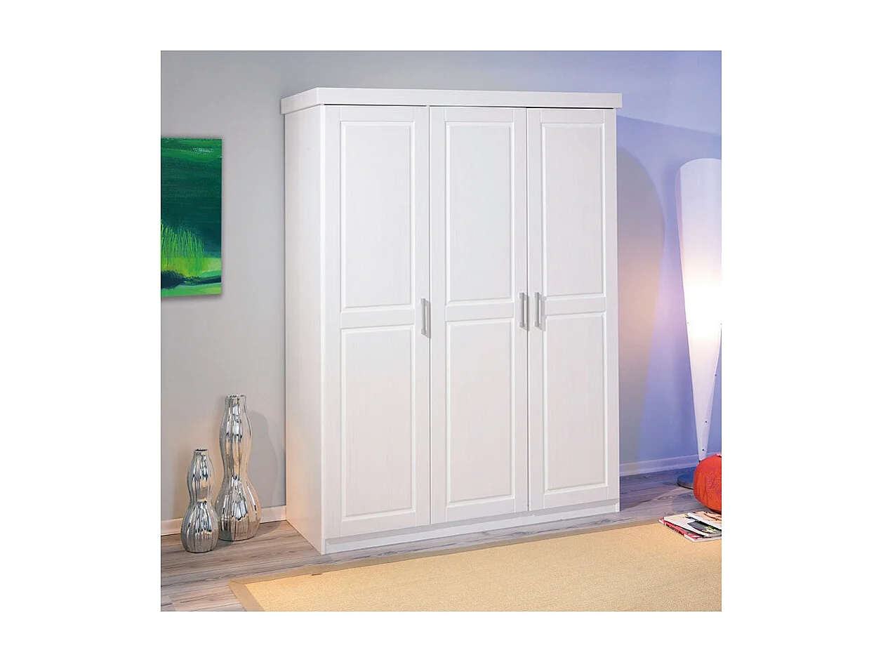 Armoire 3 Portes Bois Massif "Angel" 190cm Blanc