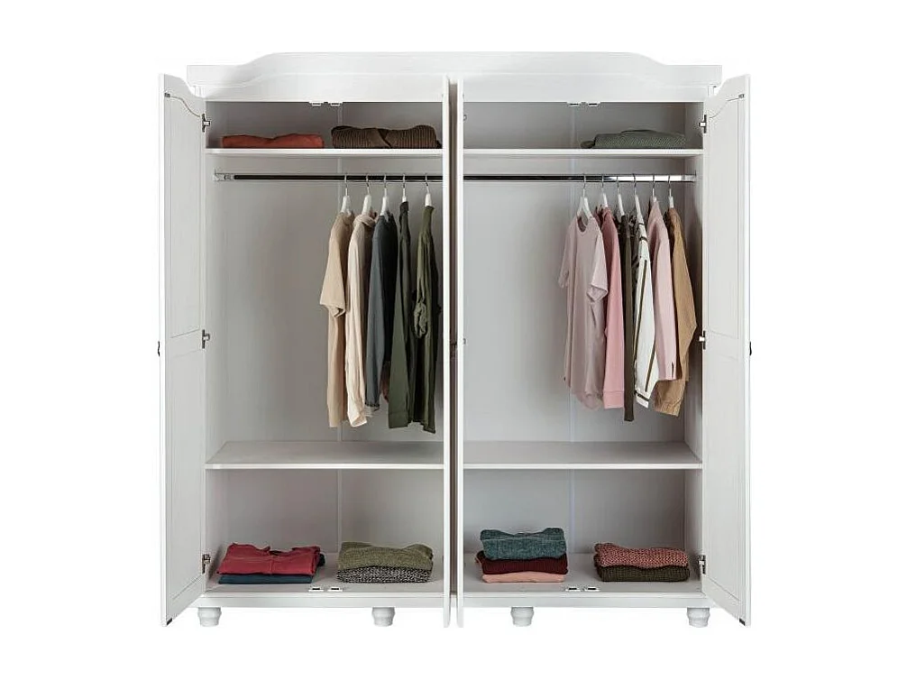 Insy Kleiderschrank mit 4 Türen Weiss.