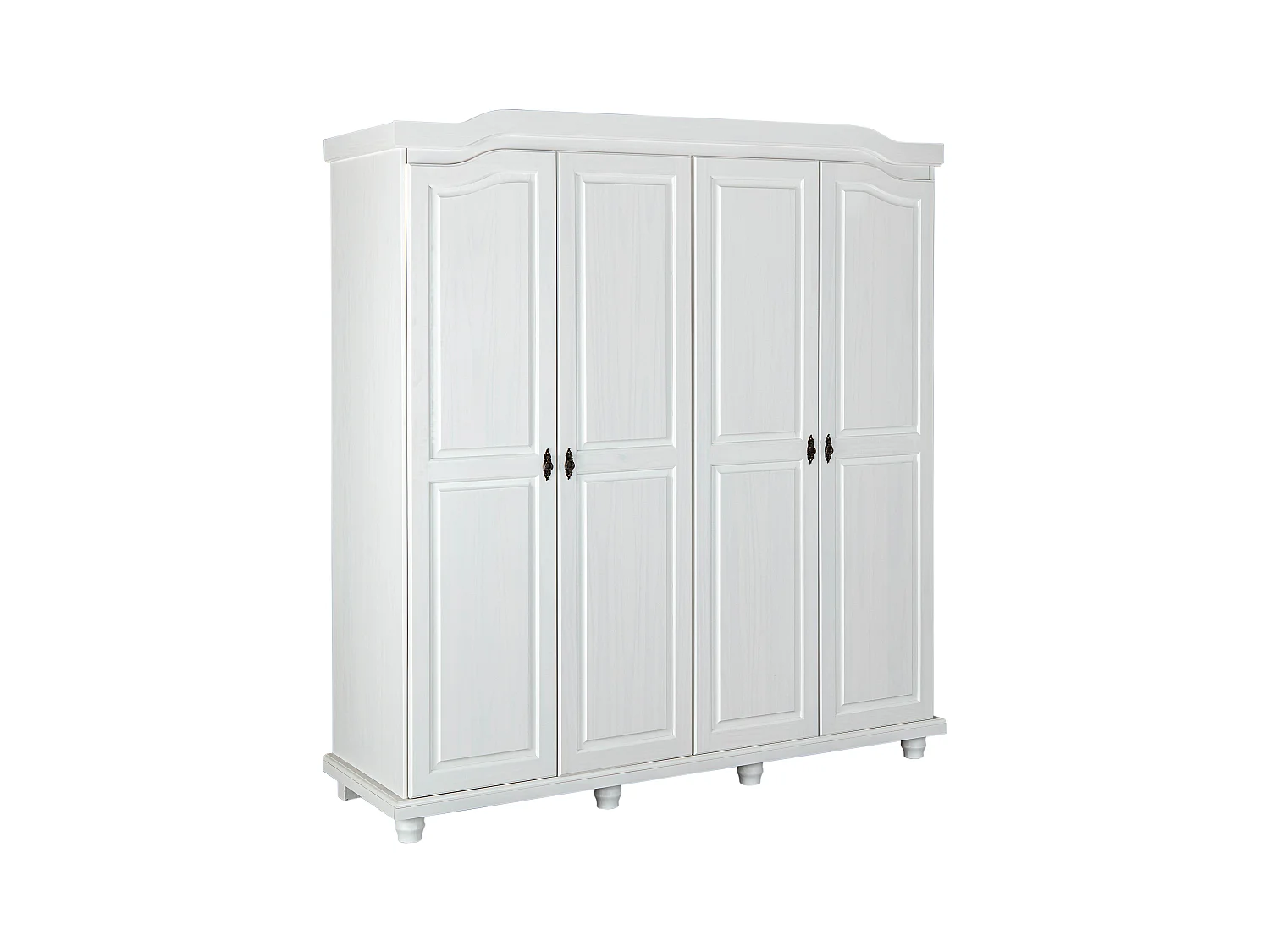Armoire en Pin Massif Laqué "Ilya" 197cm Blanc