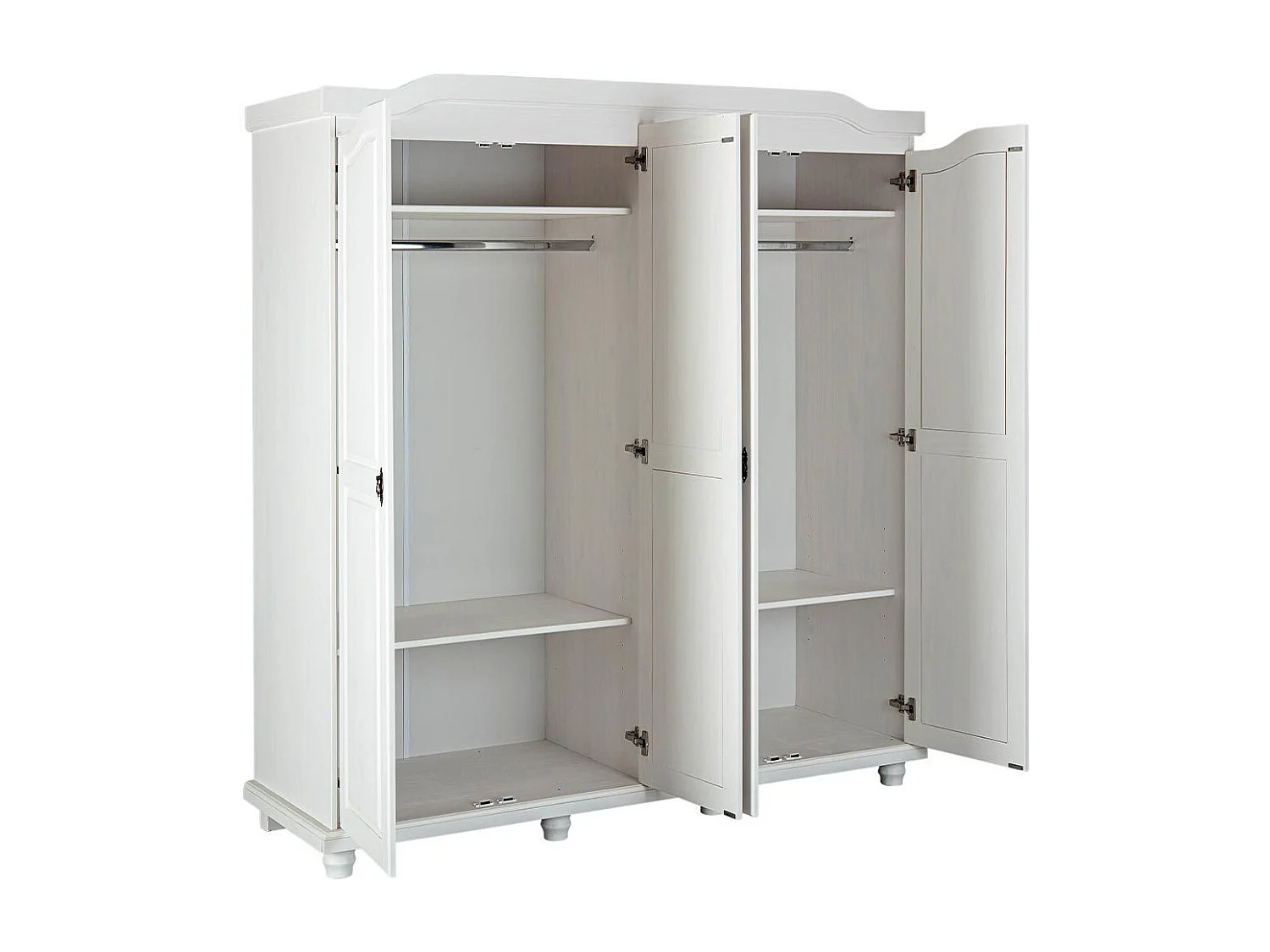 Armoire en Pin Massif Laqué "Ilya" 197cm Blanc