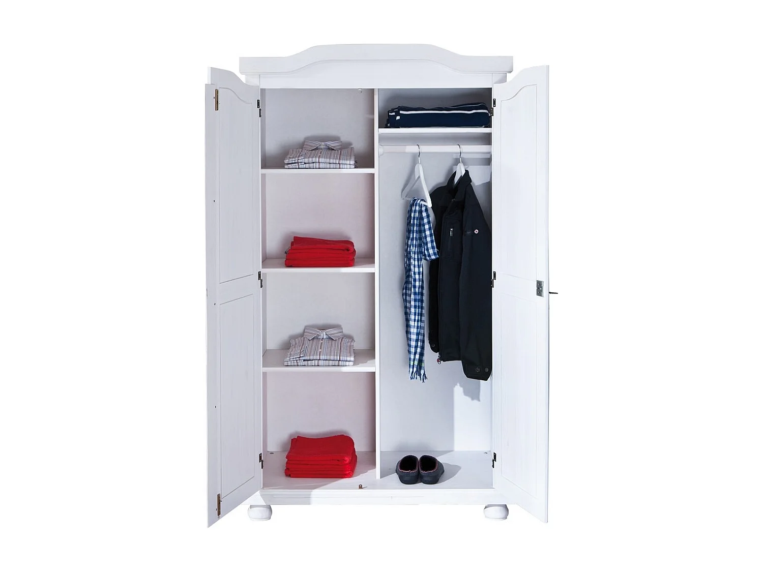 Armoire 2 Portes Bois "Cardaillac" 180cm Blanc