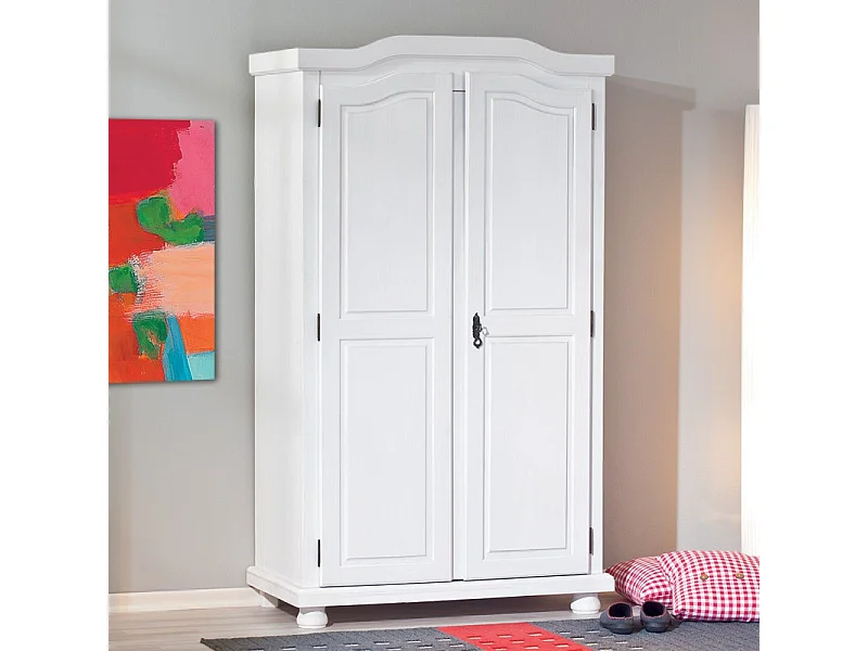Armoire 2 Portes Bois "Cardaillac" 180cm Blanc