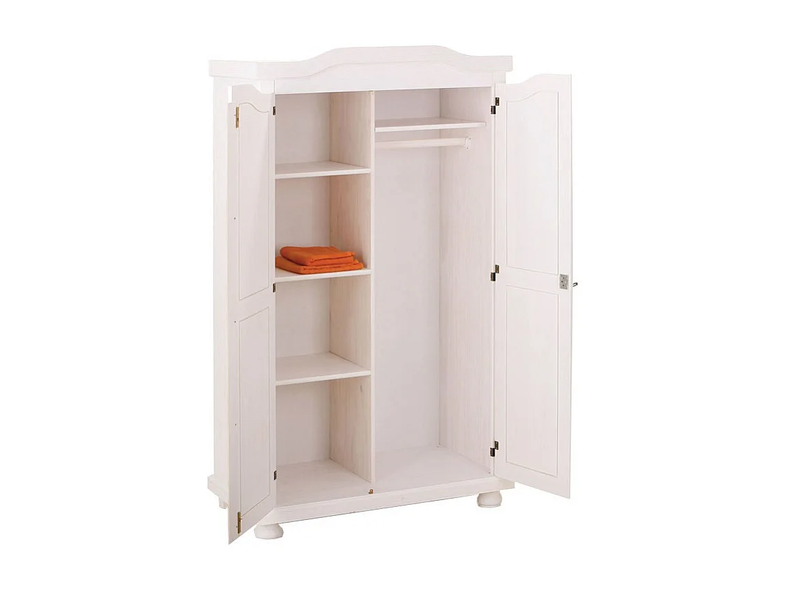 Armoire 2 Portes Bois "Cardaillac" 180cm Blanc