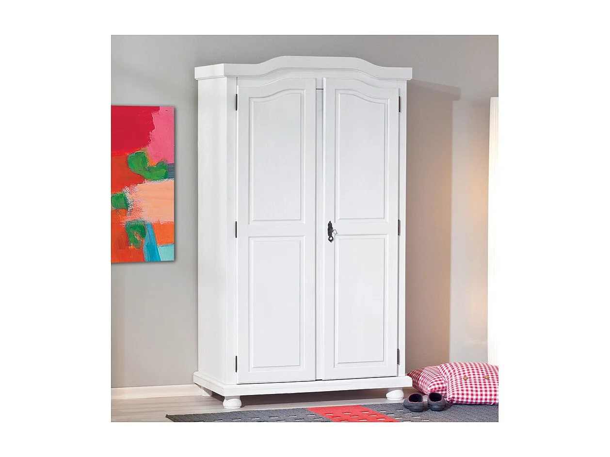 Armoire 2 Portes Bois "Cardaillac" 180cm Blanc