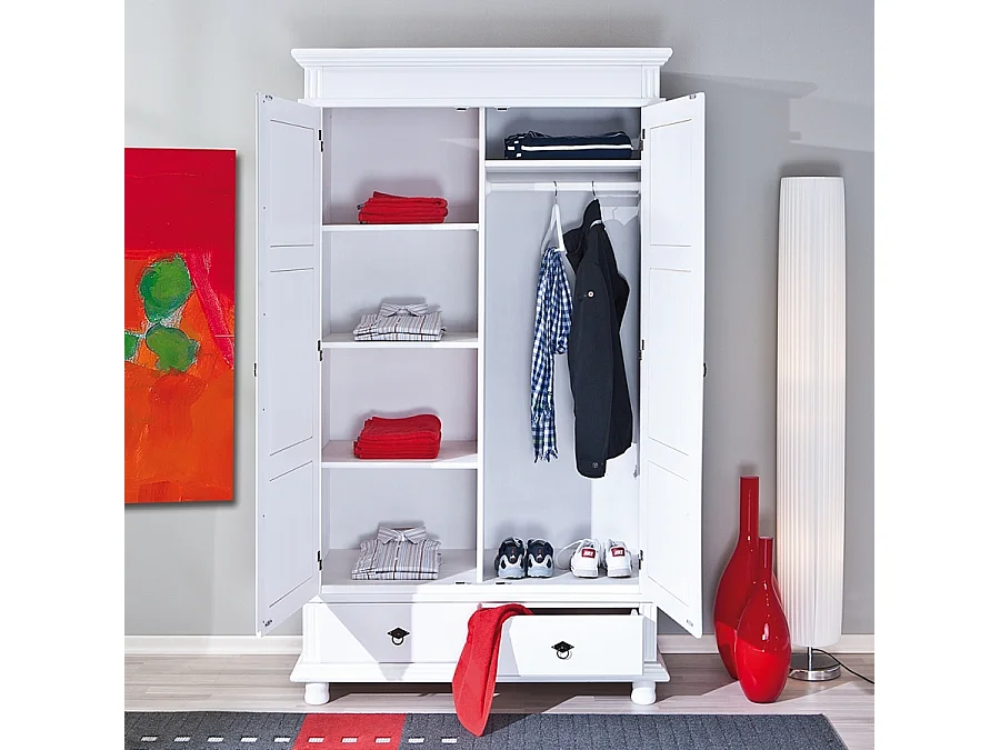 Armoire 2 Portes en Bois "Coraze" 199cm Blanc