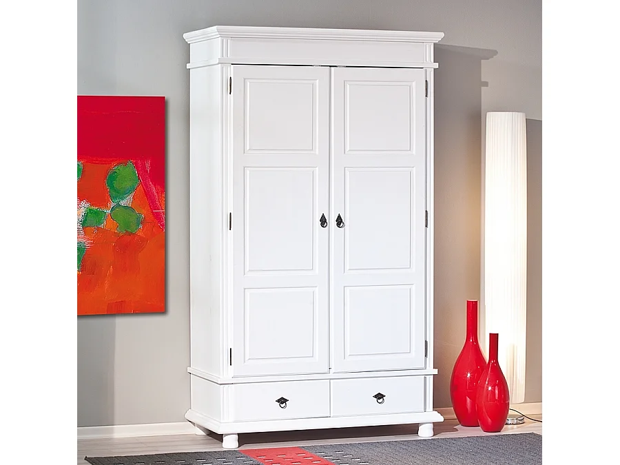 Armoire 2 Portes en Bois "Coraze" 199cm Blanc