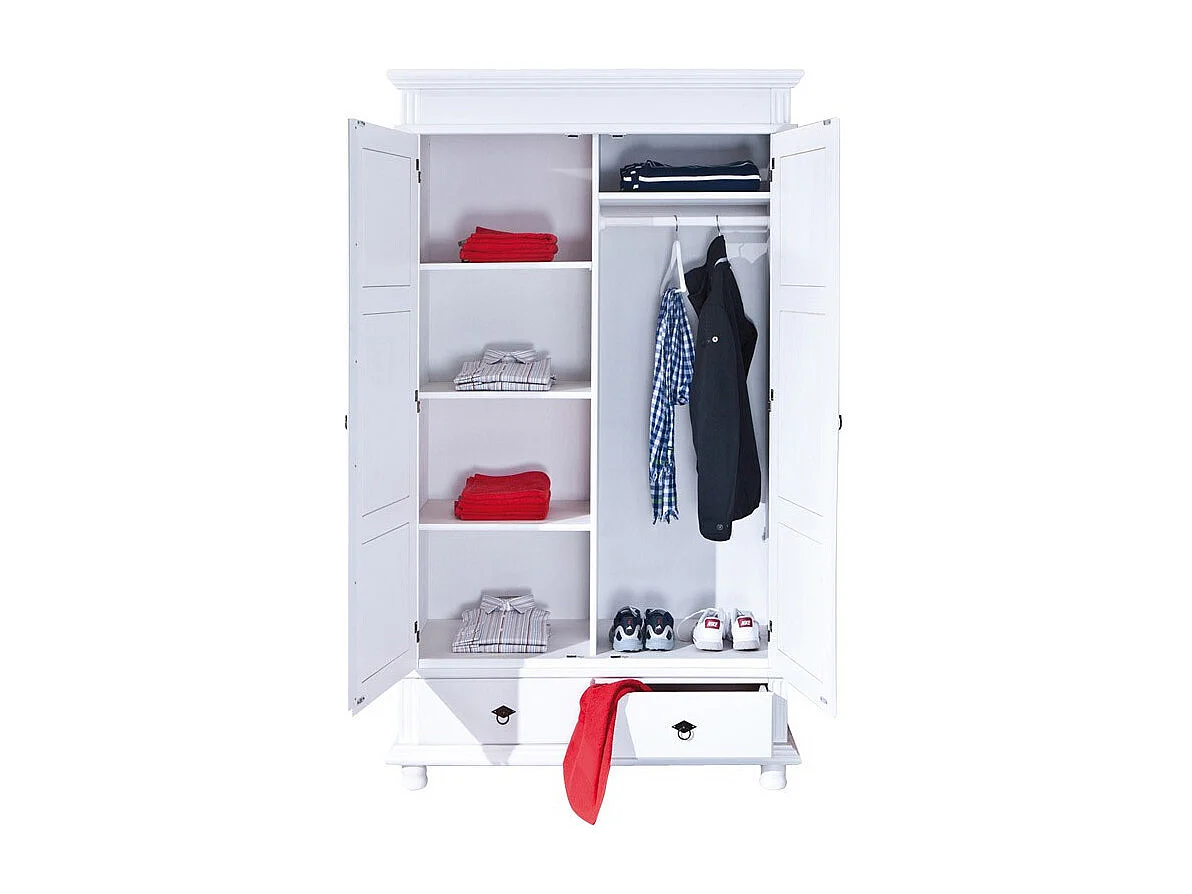 Armoire 2 Portes en Bois "Coraze" 199cm Blanc