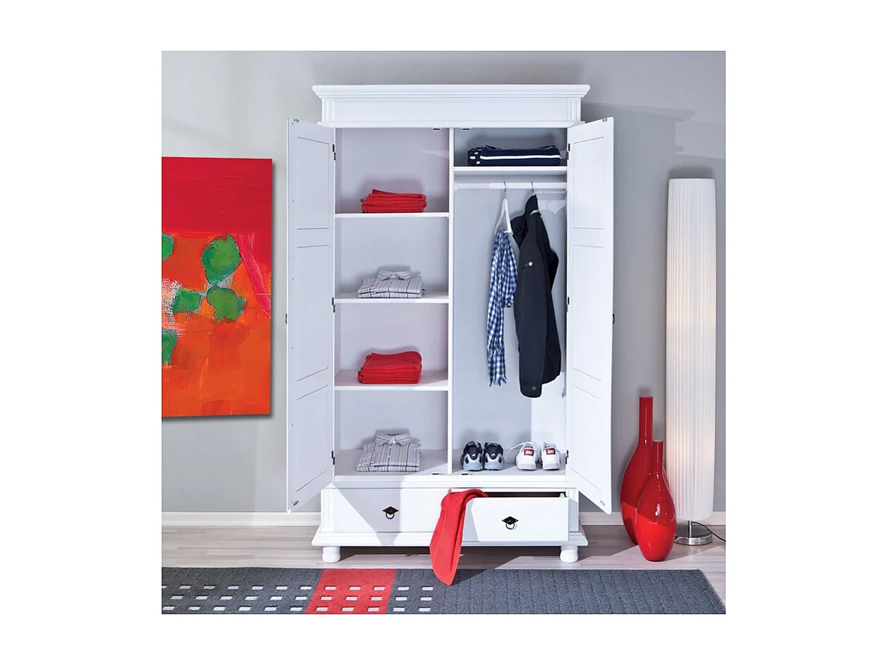 Armoire 2 Portes en Bois "Coraze" 199cm Blanc
