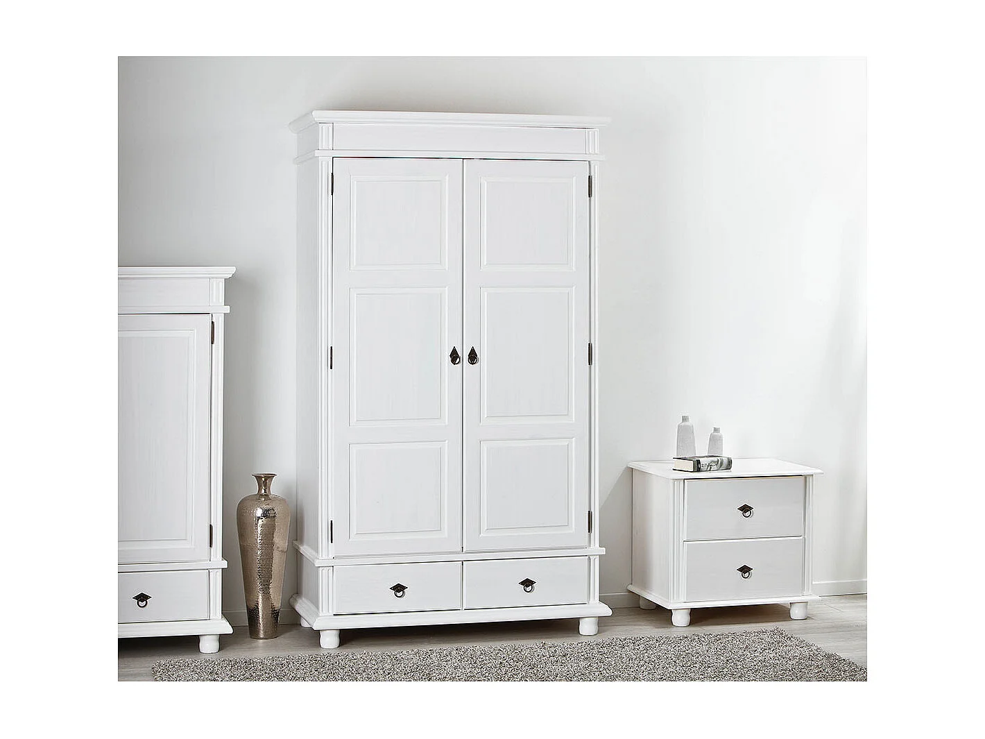 Armoire 2 Portes en Bois "Coraze" 199cm Blanc