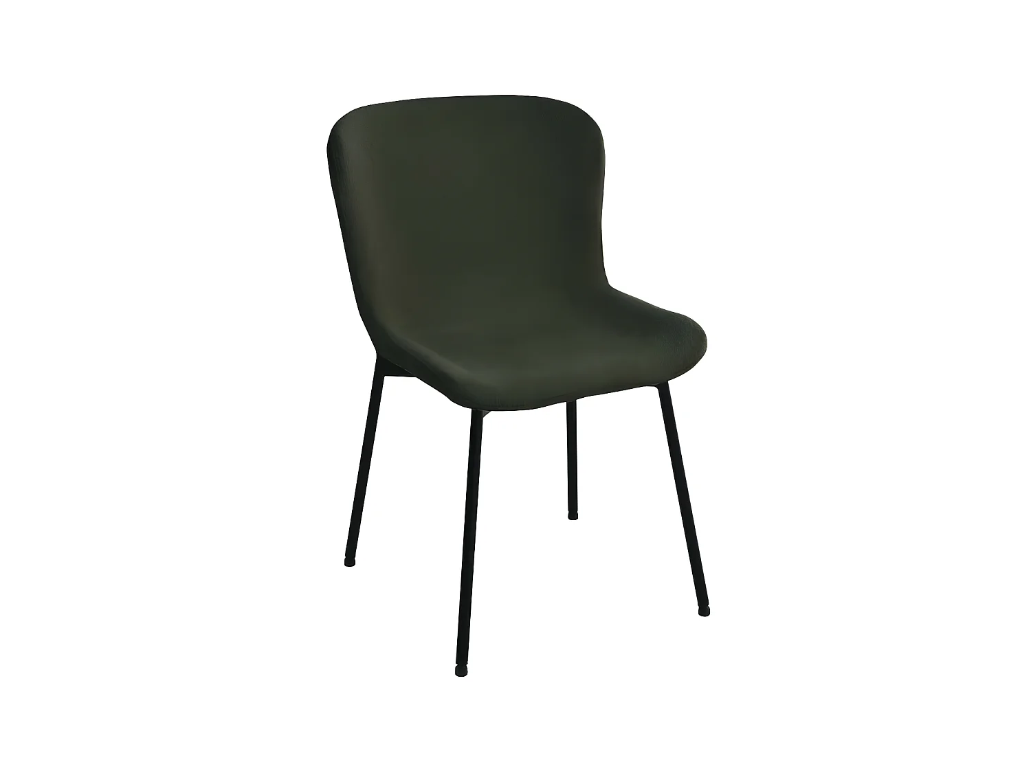 Chaise De Salle À Manger Maceda En Tissu Bouclé Vert Foncé