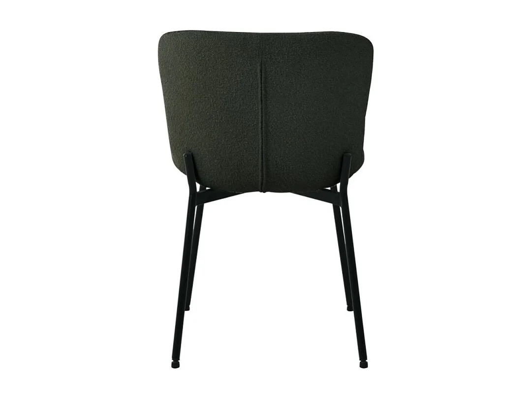 Chaise De Salle À Manger Maceda En Tissu Bouclé Vert Foncé