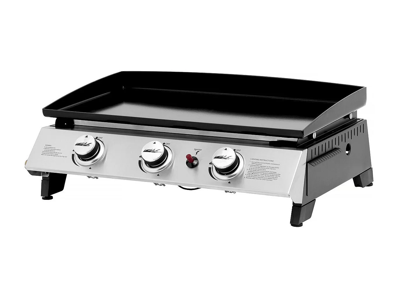 Plancha de gas 3 fuegos "Jolly" - 7,5 Kw - Gris