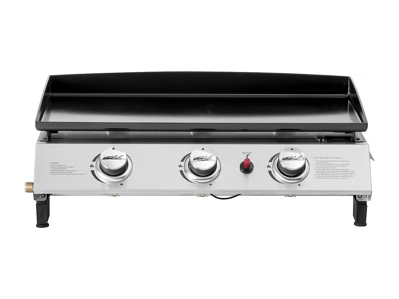 Plancha mit 3 Gasbrennern "Jolly" - 7,5 kW - Grau