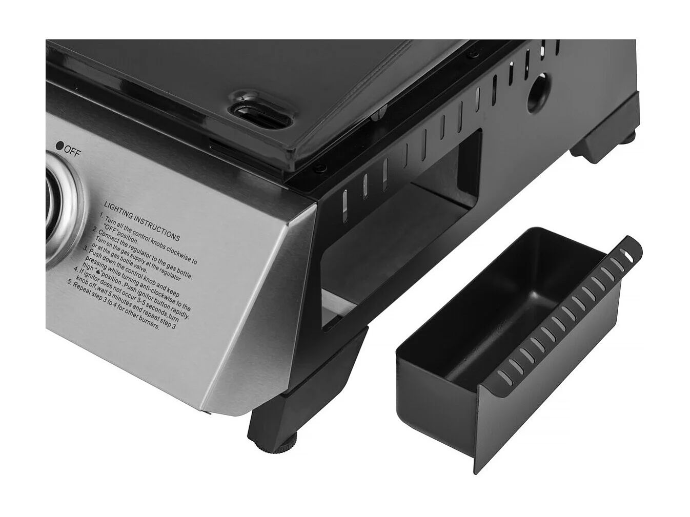 Plancha mit 3 Gasbrennern "Jolly" - 7,5 kW - Grau