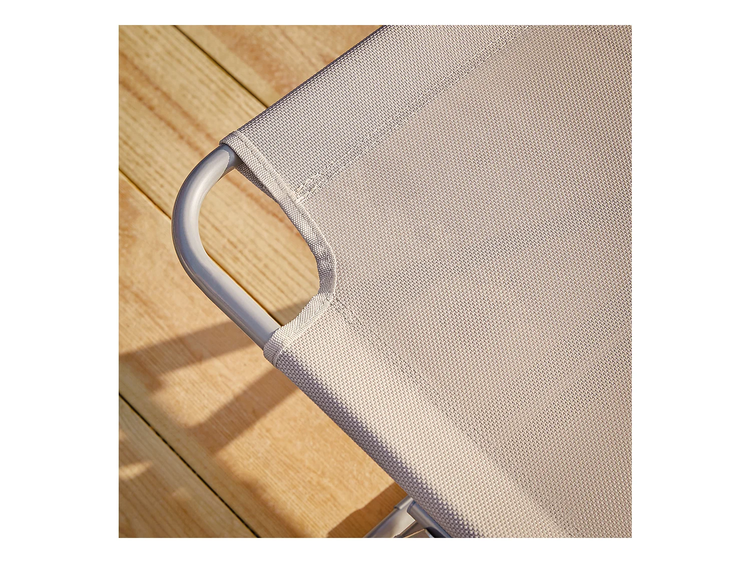 SoBuy Chaise Longue Pliable et Réglable, Transat de Jardin avec Appui-Tête et Pochette, Bain de Soleil, Charge 120 kg, Beige, OGS35-MIx2