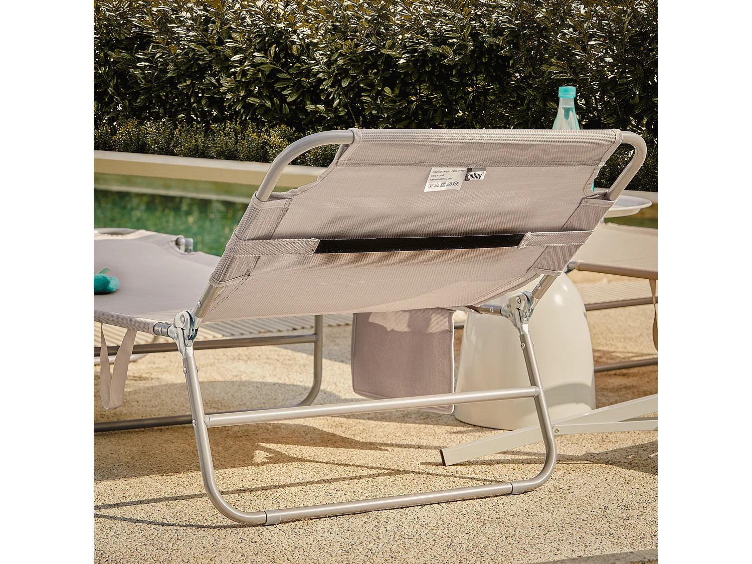 SoBuy, onde, móvel de jardim transat exterior, mesa móvel, OGS35-MIX2