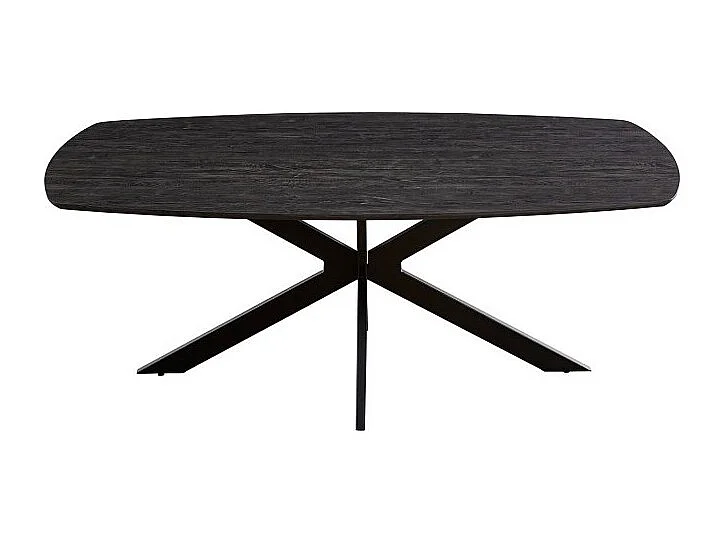 Table à manger ovale TUNIS décor chêne brun foncé