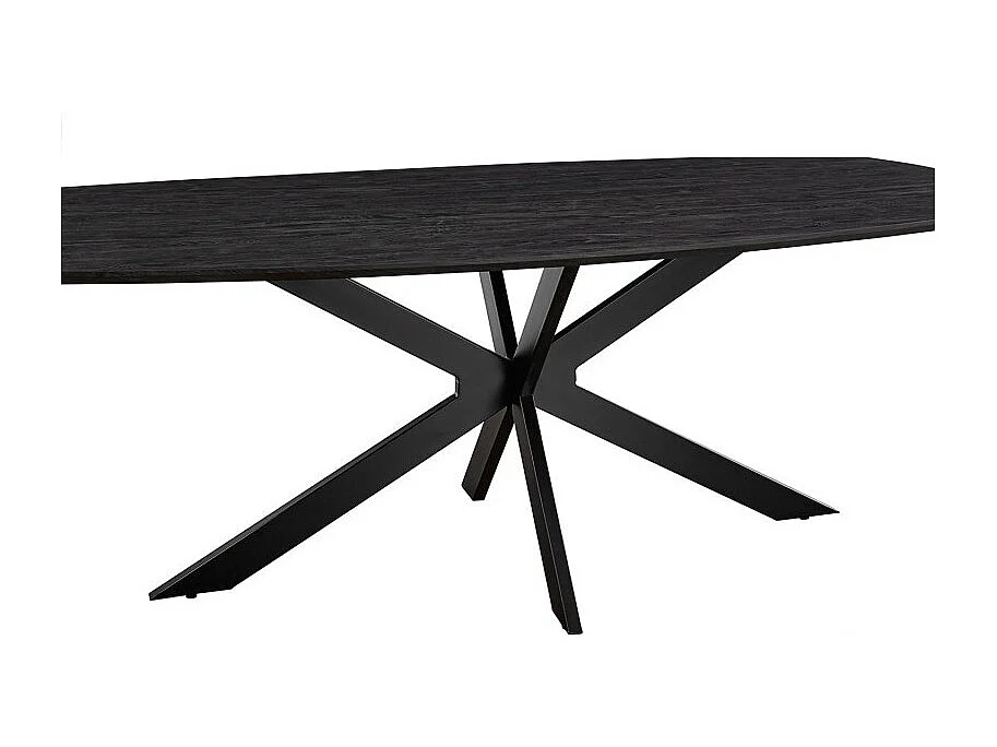 Table à manger ovale TUNIS décor chêne brun foncé