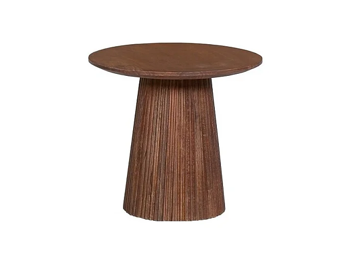 Table basse RIMBAUD – Effet bois brun – Diamètre 50 cm