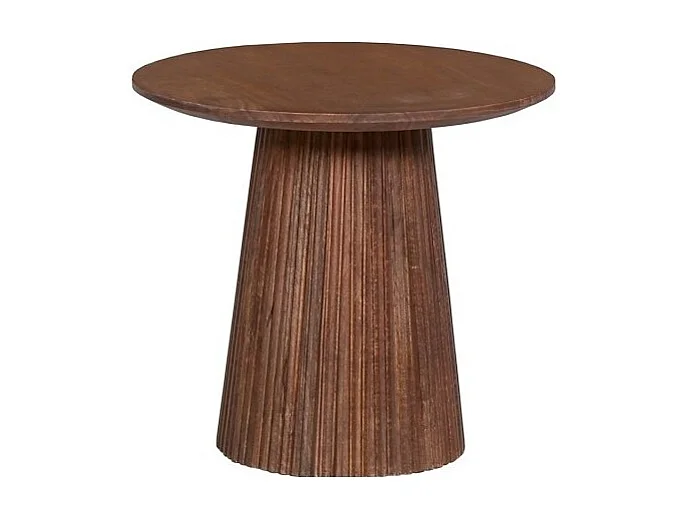 Table basse RIMBAUD – Effet bois brun – Diamètre 50 cm