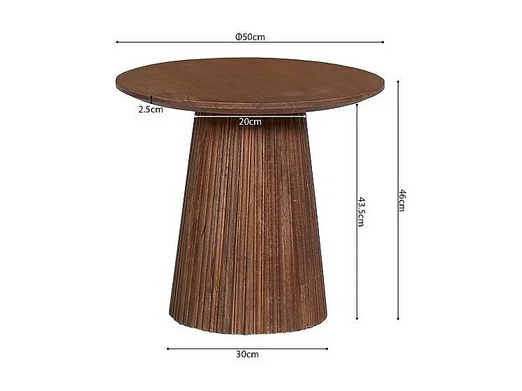 Table basse RIMBAUD – Effet bois brun – Diamètre 50 cm