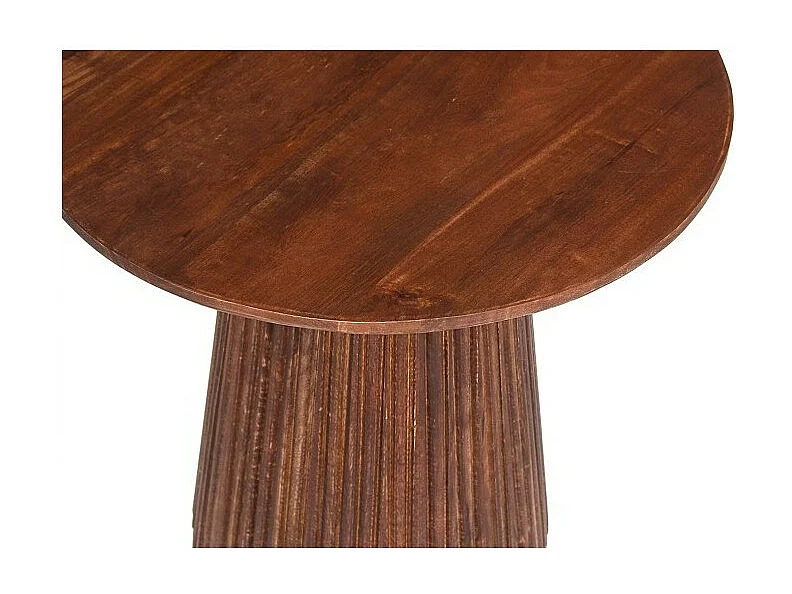 Table basse RIMBAUD – Effet bois brun – Diamètre 50 cm