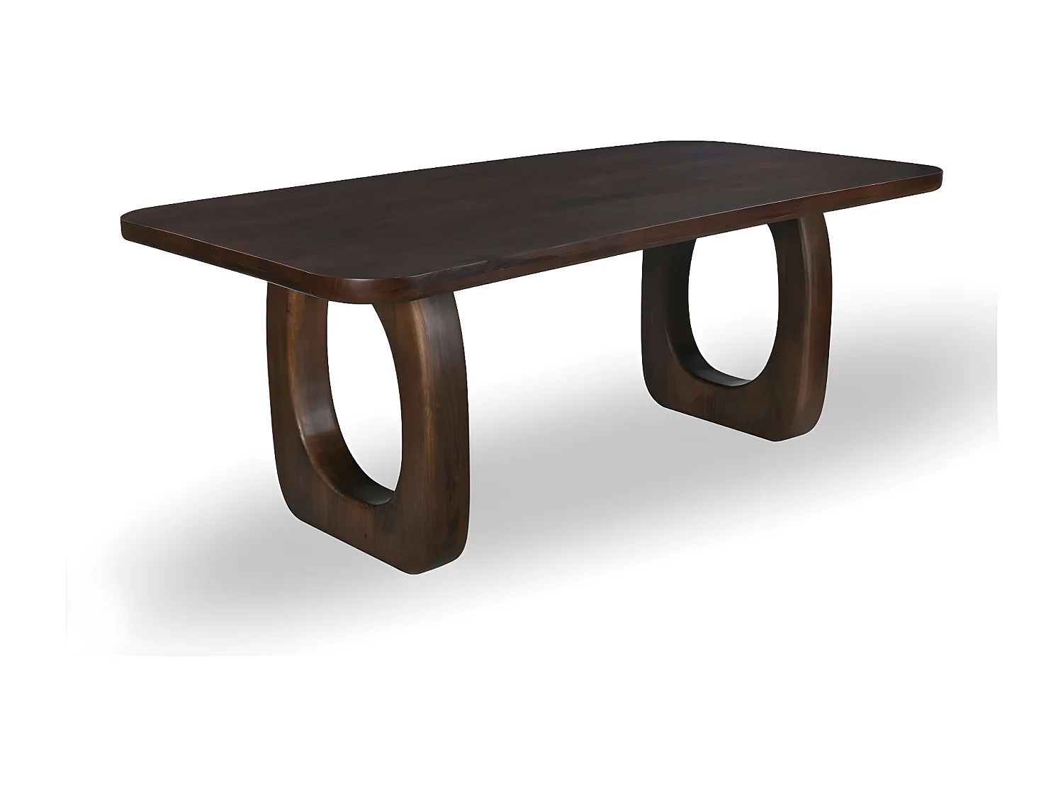 Sinjai - Table à manger 8 personnes en bois massif - Bois foncé