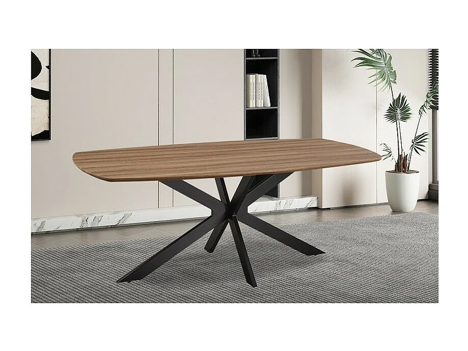 Ovale eettafel TUNIS in verouderd eiken decor