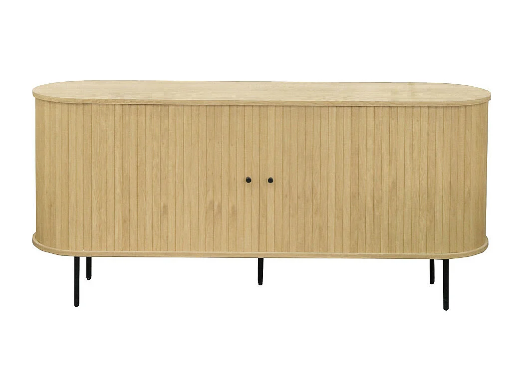 Lucie - Buffet aux portes coulissantes en bois et métal L160cm - Bois clair