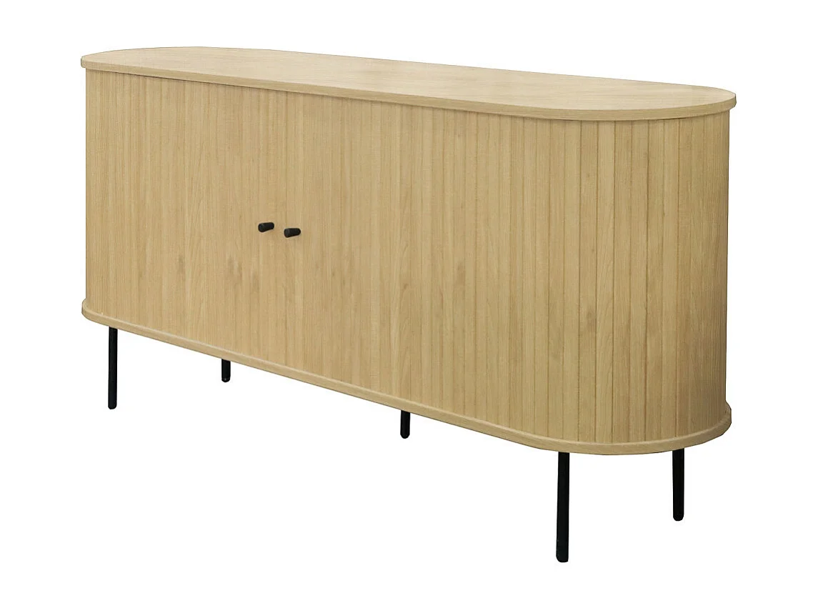 Lucie - Buffet aux portes coulissantes en bois et métal L160cm - Bois clair