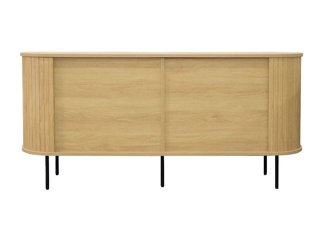 Lucie - Buffet aux portes coulissantes en bois et métal L160cm - Bois clair