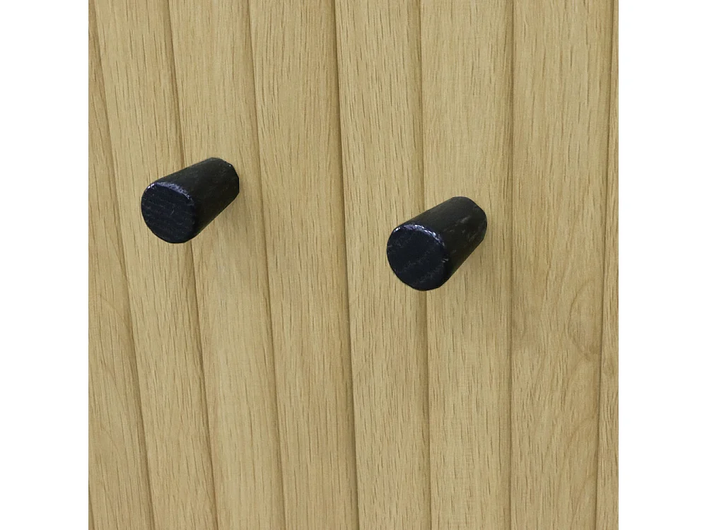 Lucie - Buffet aux portes coulissantes en bois et métal L160cm - Bois clair