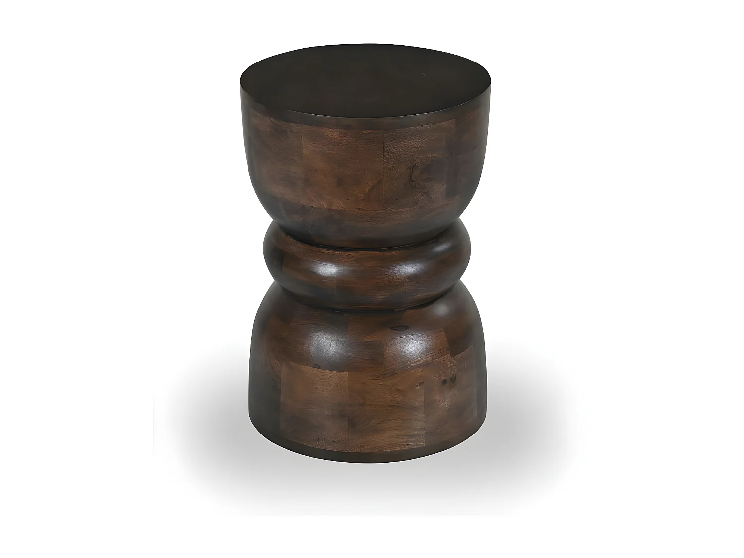 Pulau - Table d'appoint en bois massif ø33,5cm - Bois foncé