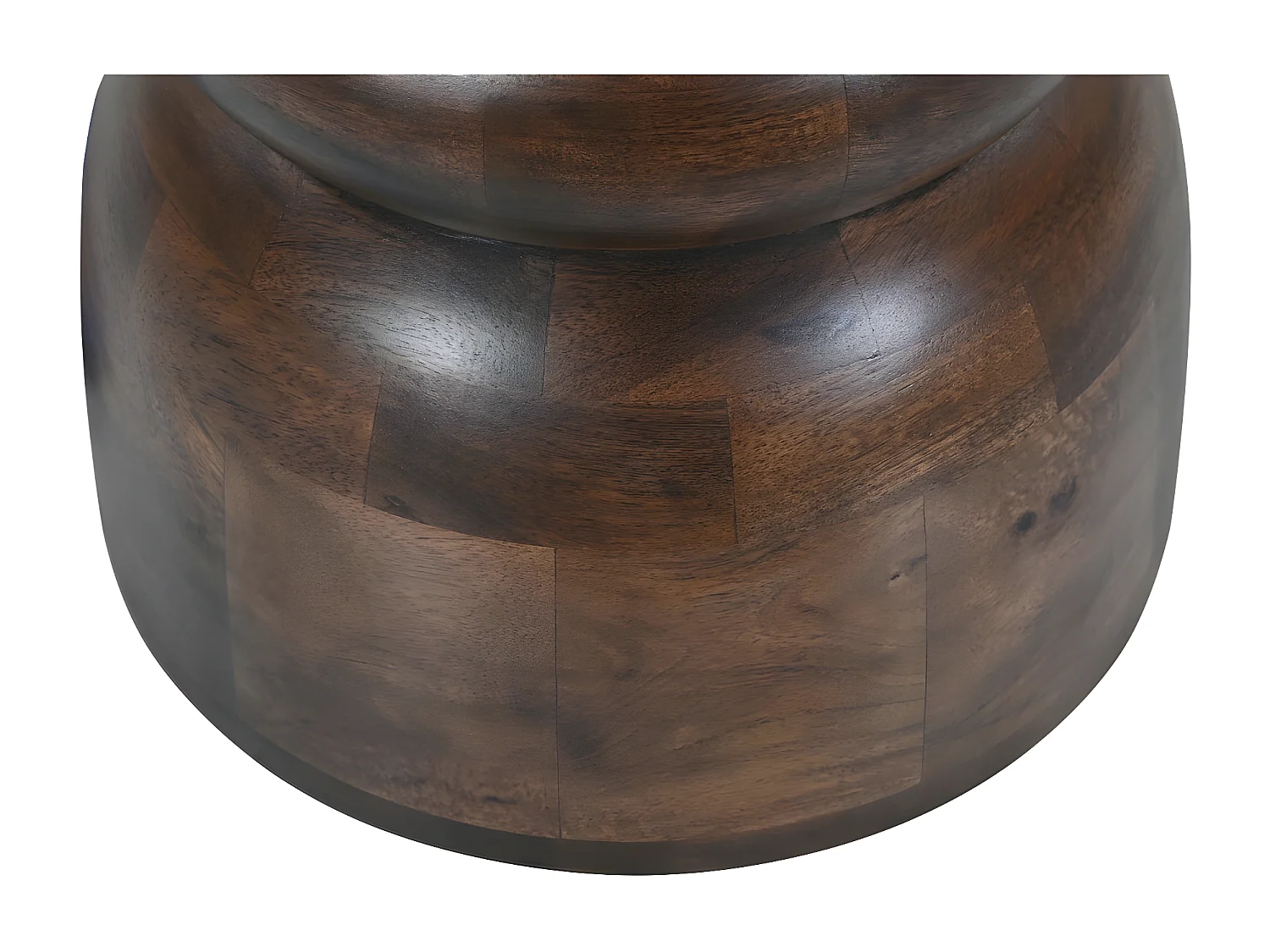 Pulau - Table d'appoint en bois massif ø33,5cm - Bois foncé