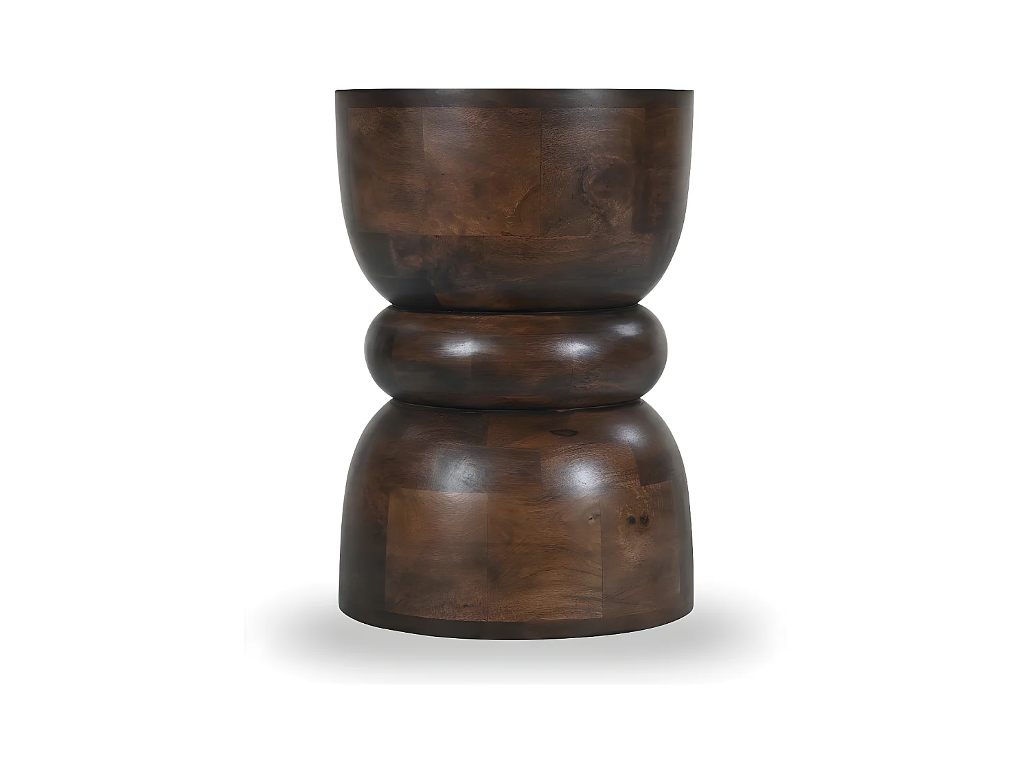 Pulau - Table d'appoint en bois massif ø33,5cm - Bois foncé
